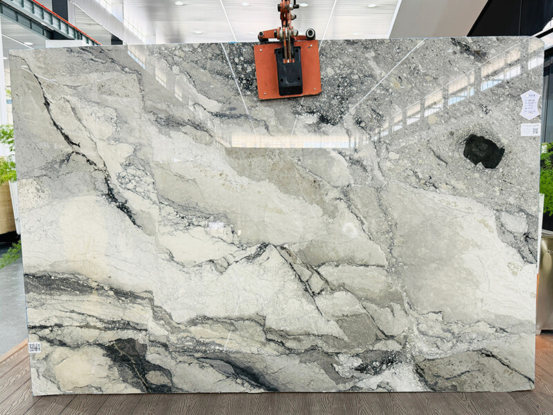 White Camouflage Marble Slab