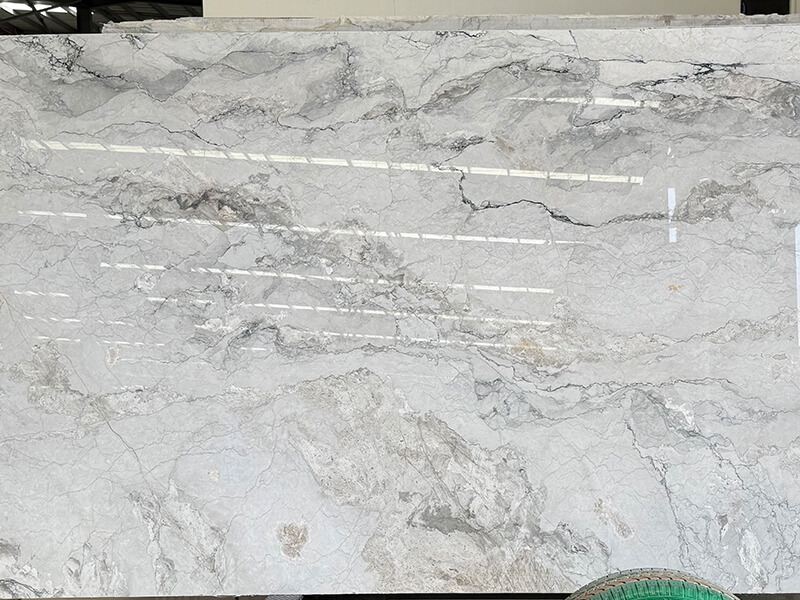 White Camouflage Marble Slab
