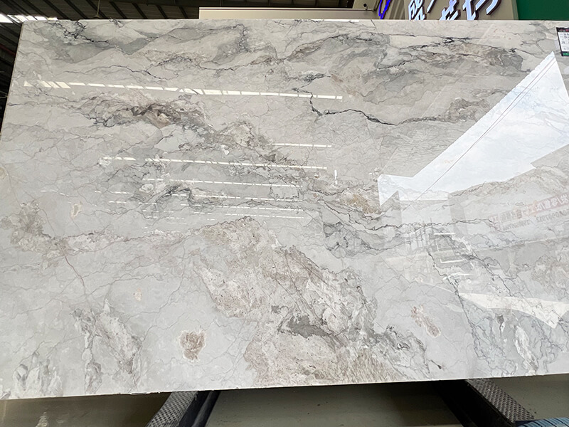 White Camouflage Marble Slab