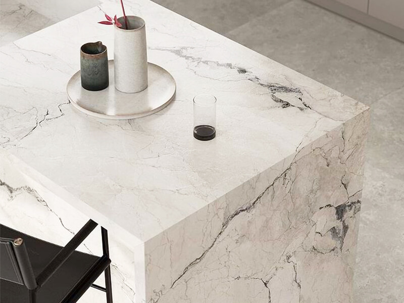 White Camouflage Marble Countertop