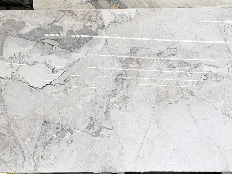 White Camouflage Marble Slab