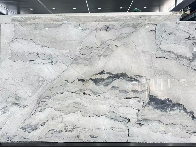White Camouflage Marble Slab