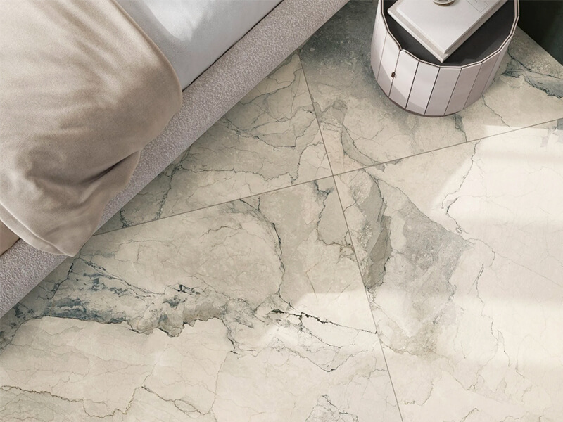 White Camouflage Marble Floor Tiles