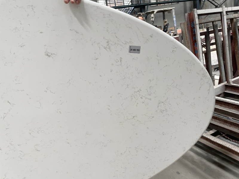 Carrara White Engineered Quartz Table Tops customized