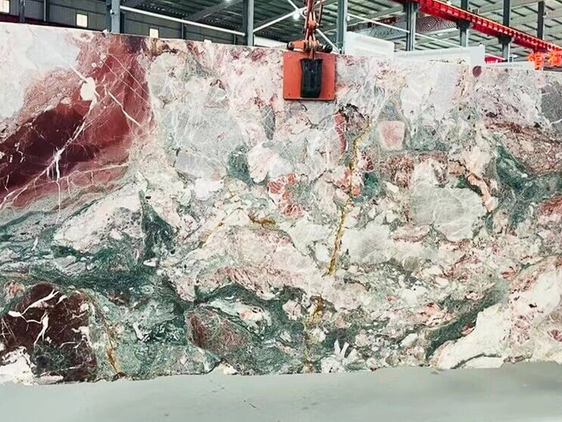 Four Seasons Pink Green Marble Slab