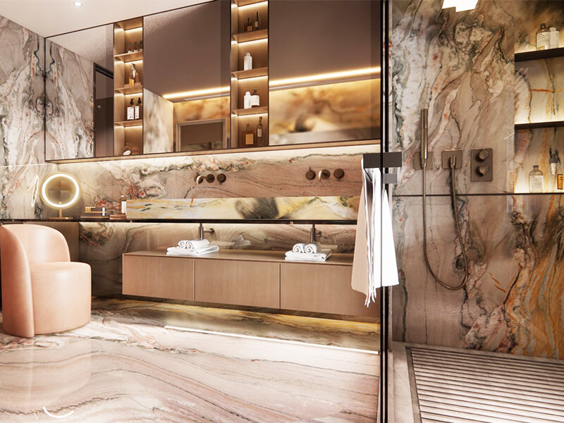 Propitious Omen Marble Bathroom