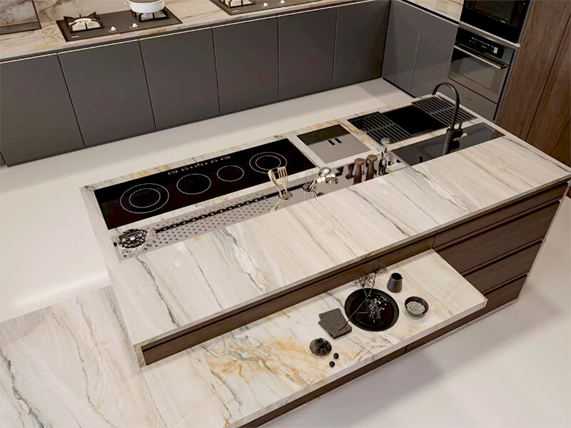 Propitious Omen Marble Kitchen