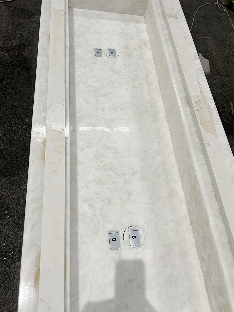 Glacier White Onyx Curved Vanity Tops