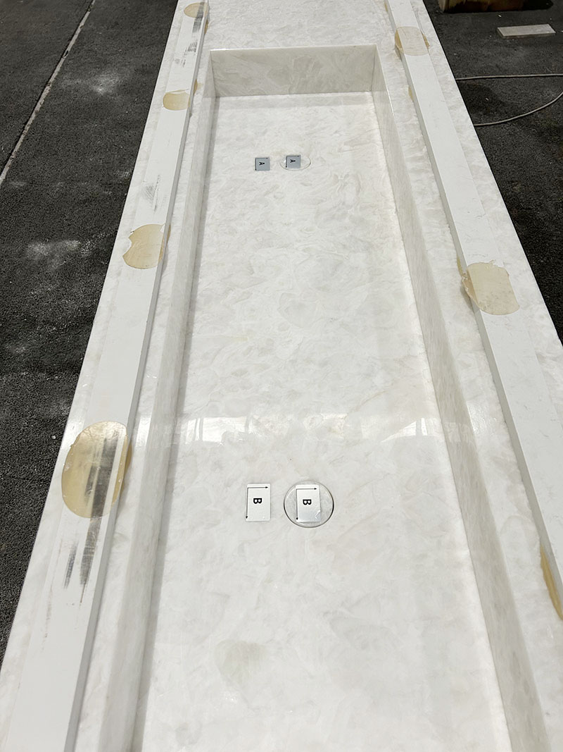 Glacier White Onyx Curved Vanity Tops