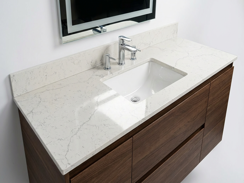White Quartz for Bathroom Vanity Tops