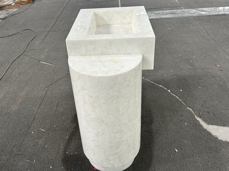 Natural Luxury Glacier White Onyx Curved Cabinet