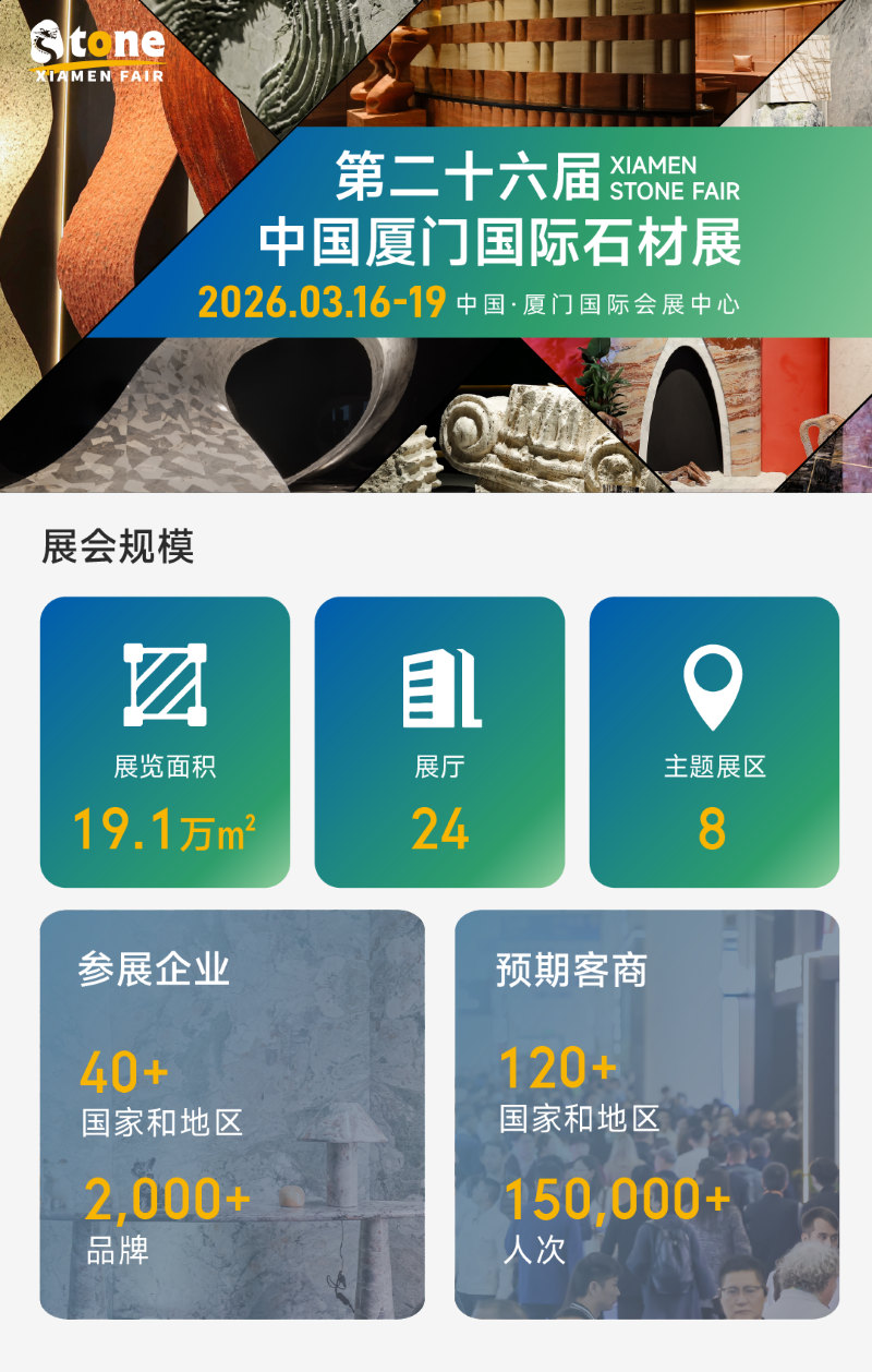 Xiamen Stone Fair 2026 exhibition overview poster