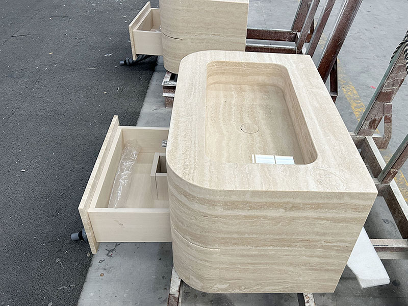 travertine wash basin