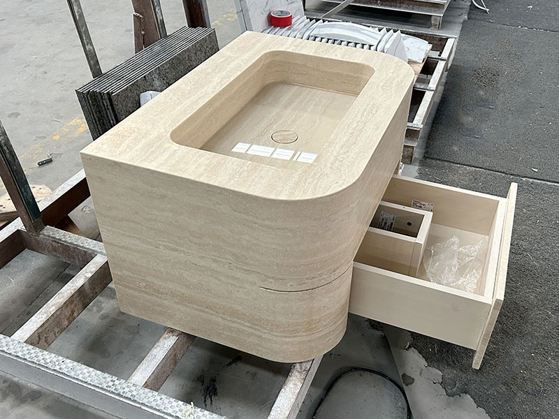travertine wash basin
