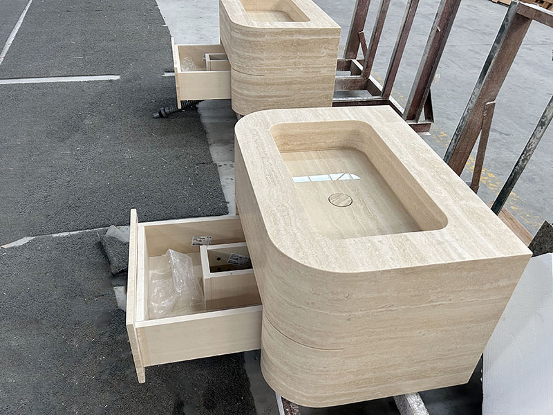 travertine wash basin