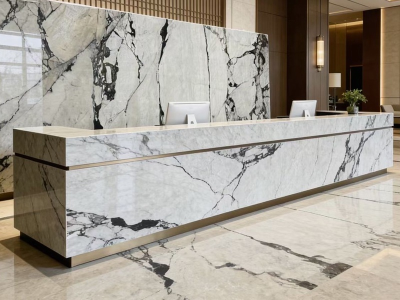 Custom Marble Reception Desk