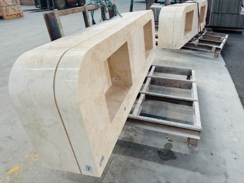 Curved vanity