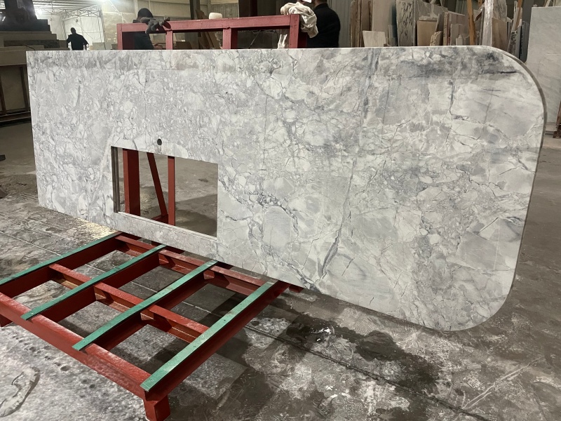 Brazilian Super White Quartzite Kitchen 