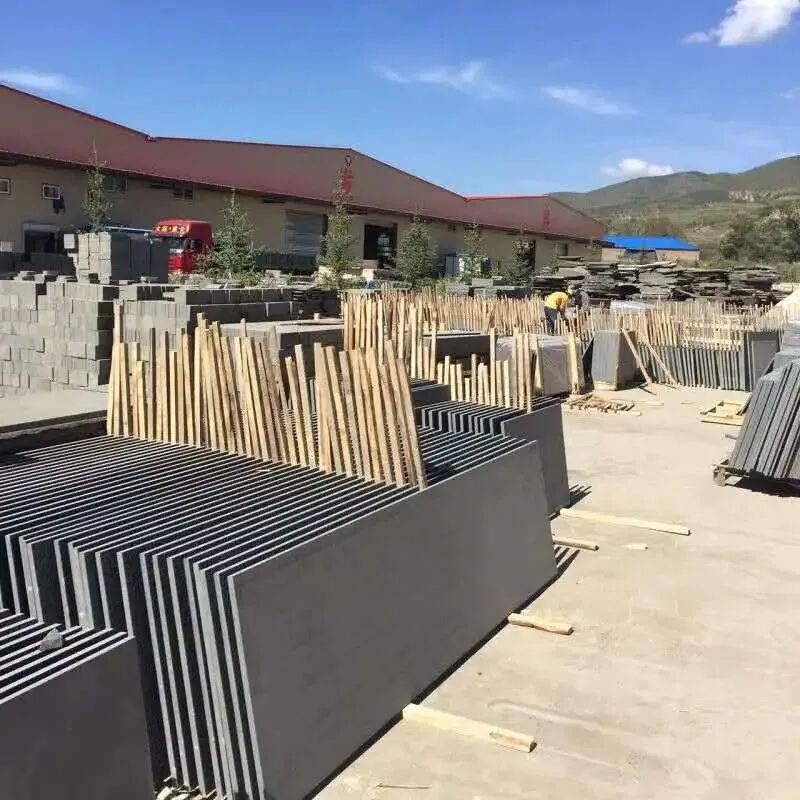 Mongolian Black Granite Export Fabrication Factory Mongolian Black granite fabrication factory preparing stone products for export