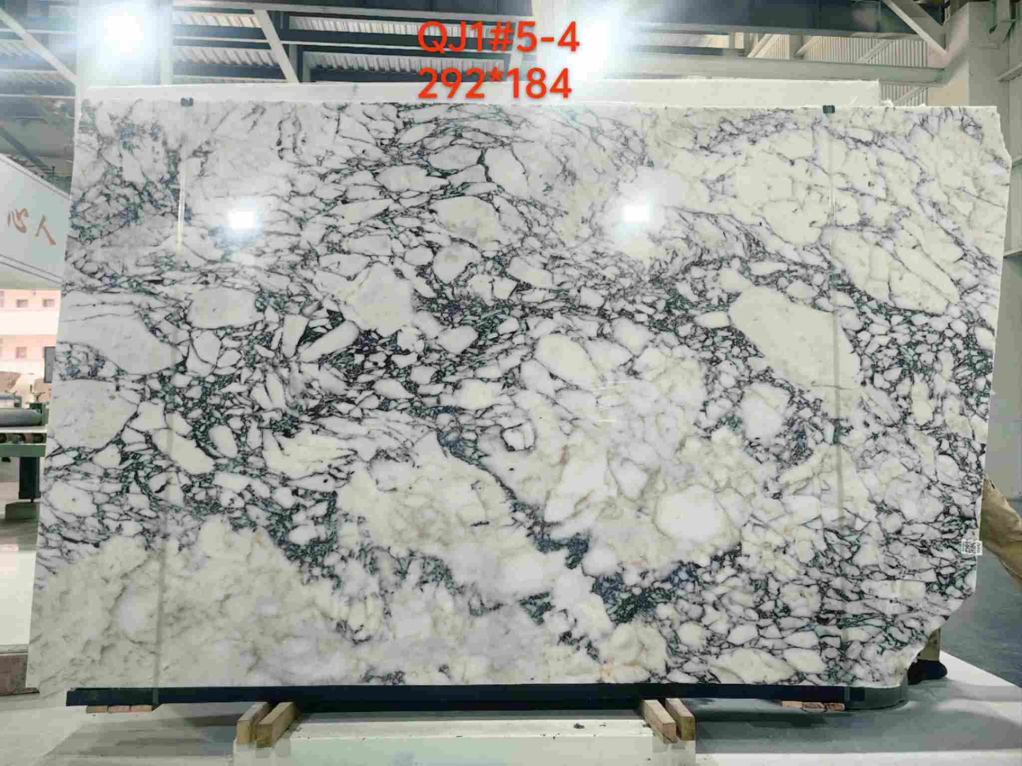 Turkish Viola marble slab with white clasts and grey purple breccia