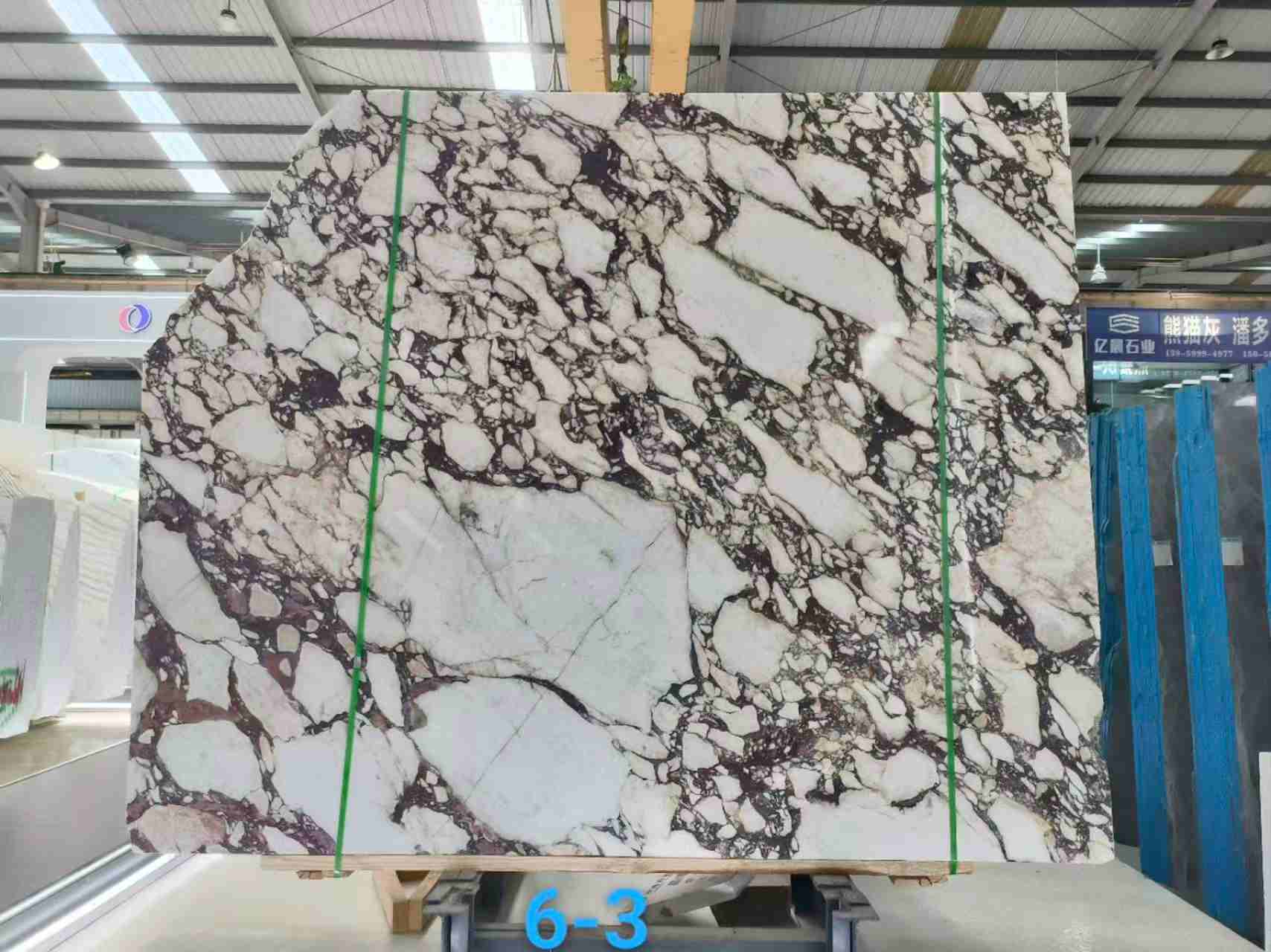 Luxury Italian Calacatta Viola slab for high-end interior projects