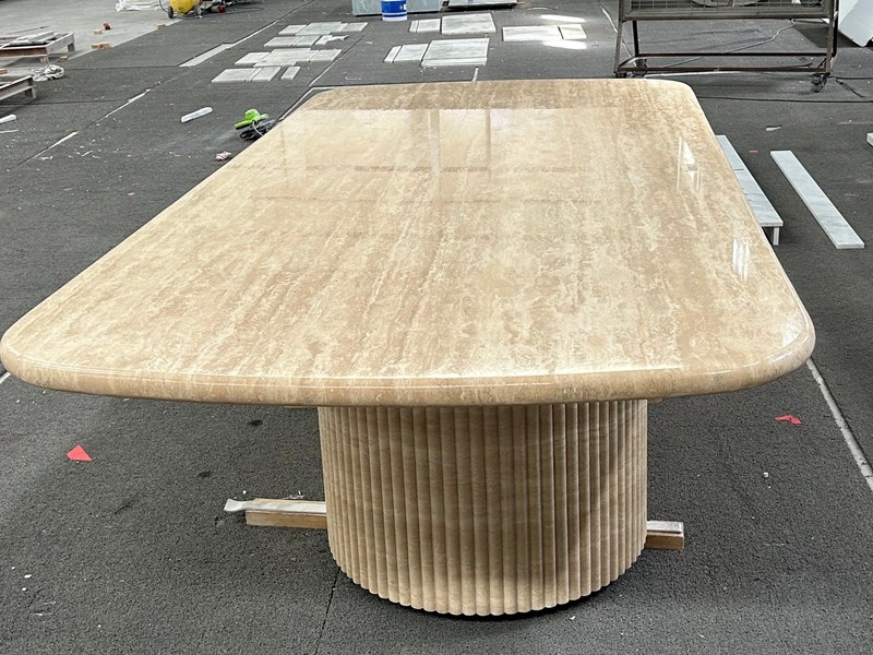 Beige Travertine Dining Table