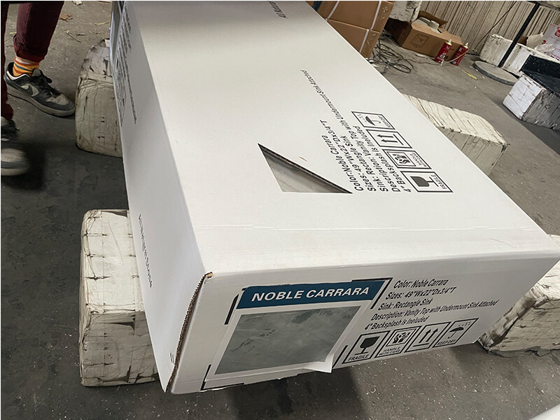 Packing details of Noble Carrara Grey marble vanity top Packing details of Noble Carrara Grey marble vanity top