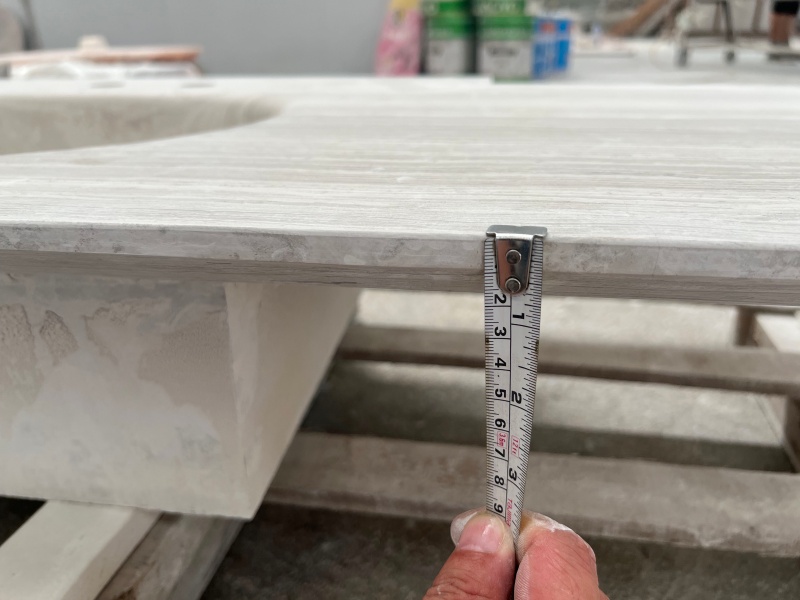 Wooden White Marble Integrated Vanity measurement