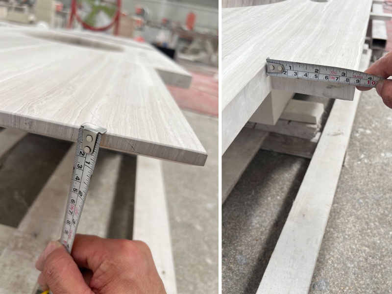 Wooden White Marble Integrated Vanity measurement