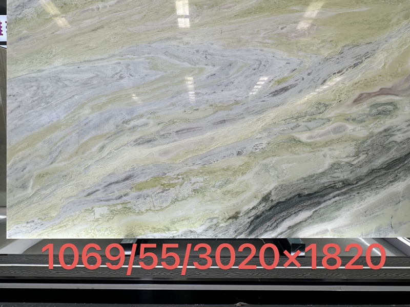 Ocean Wave Green Marble Slab
