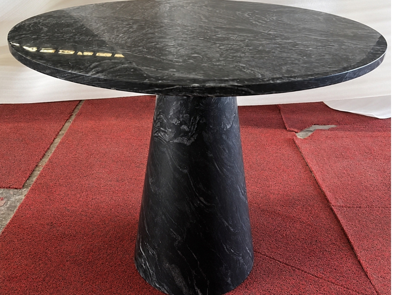 Shangri-La Grey Marble Pedestal Dining Table