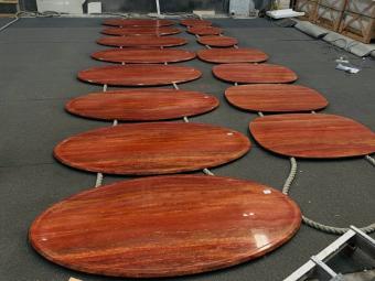 Red Travertine Table tops