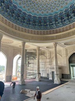 White Rose marble columns, marble columns for mosque, architectural marble columns, carved marble column, custom stone columns, religious stone project