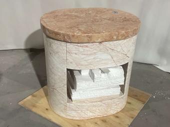 Luxe Round Natural Stones Nightstand for High-End Bedrooms
