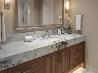 Frozen Veil Quartzite Bathroom Vanity Countertop
