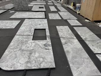 Super White Quartzite Countertops, Brazilian Grey Quartzite Kitchen Island, Cut-to-size Natural Stone