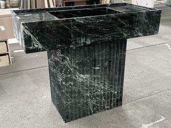 Prada Green Marble Pedestal Sink