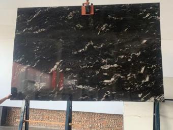 Gucci Black Quartzite Slab with Dramatic Veining