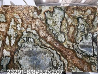 Shangri-La Granite Slabs with Green Brown and Grey Natural Patterns