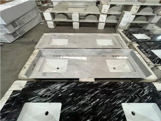 Noble Carrara Grey Vanity Top Sinks
