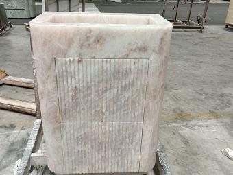 Pink Crystal Quartzite Vanity